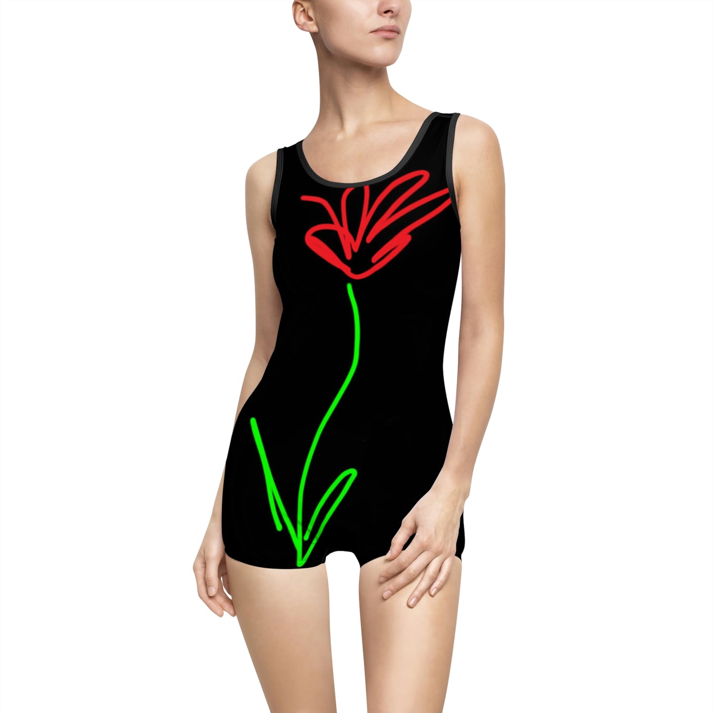 Red Flower- Women's Vintage Swimsuit (AOP)