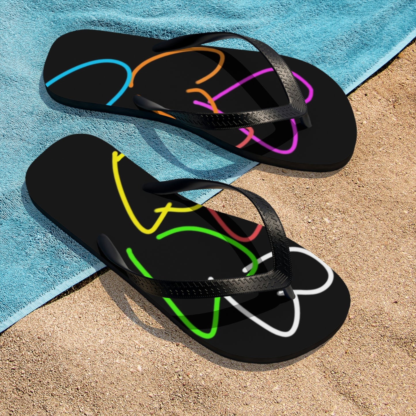 Colorful Hearts- Unisex Flip-Flops