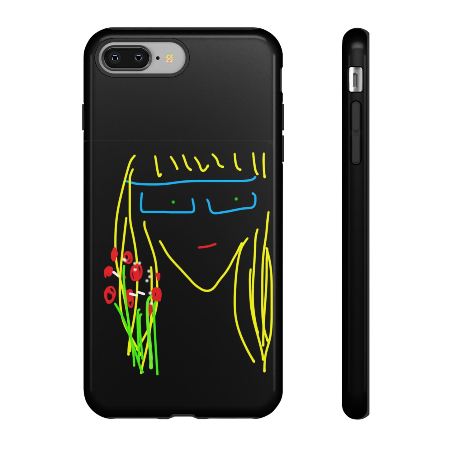 Blonde Babe with Red Flowers- Tough Cases- 41 Phone Styles