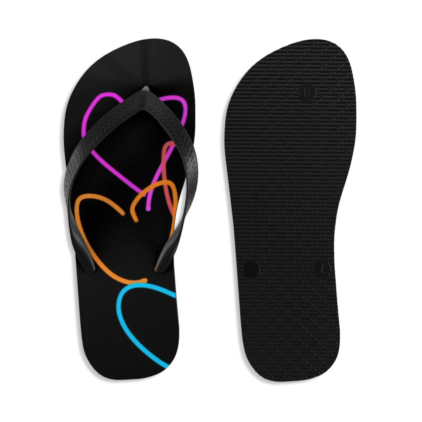 Colorful Hearts- Unisex Flip-Flops