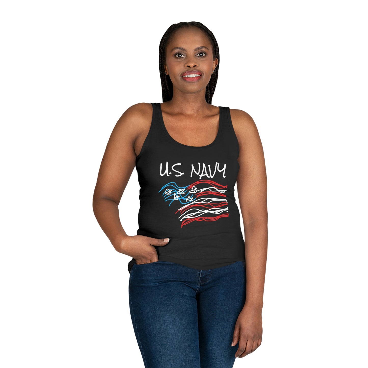 Military- Old Glory/Navy- Women's Tank Top