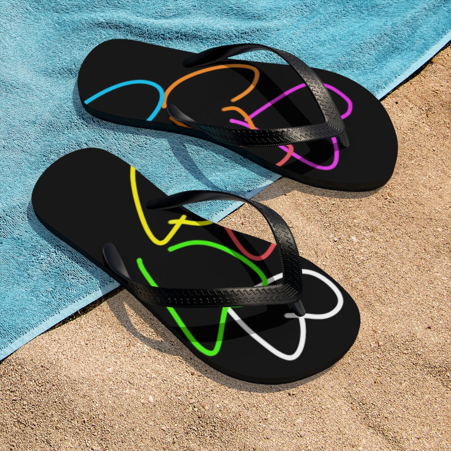 Colorful Hearts- Unisex Flip-Flops