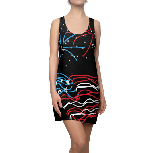 July 4th- Fireworks- Women's Cut & Sew Racerback Dress (AOP)