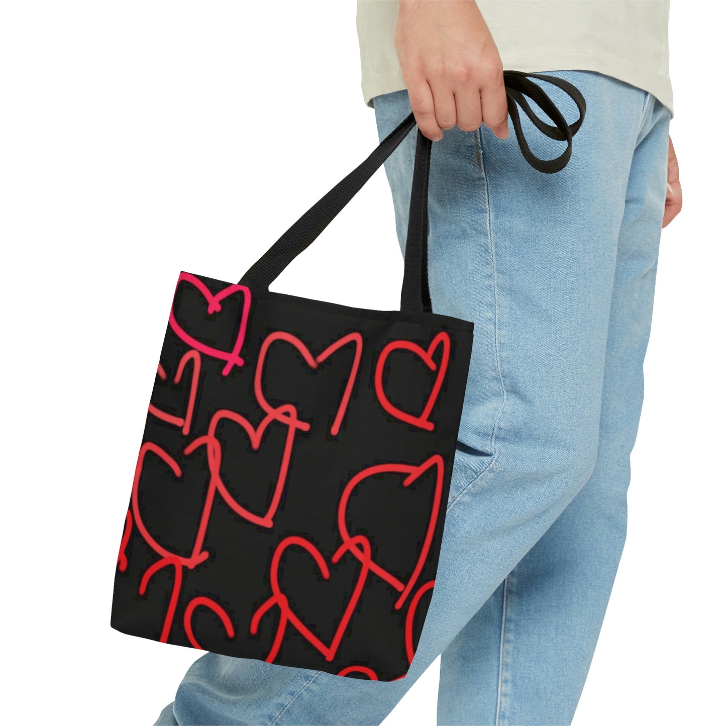 Million Hearts- AOP Tote Bag- Big Hearts/upside down