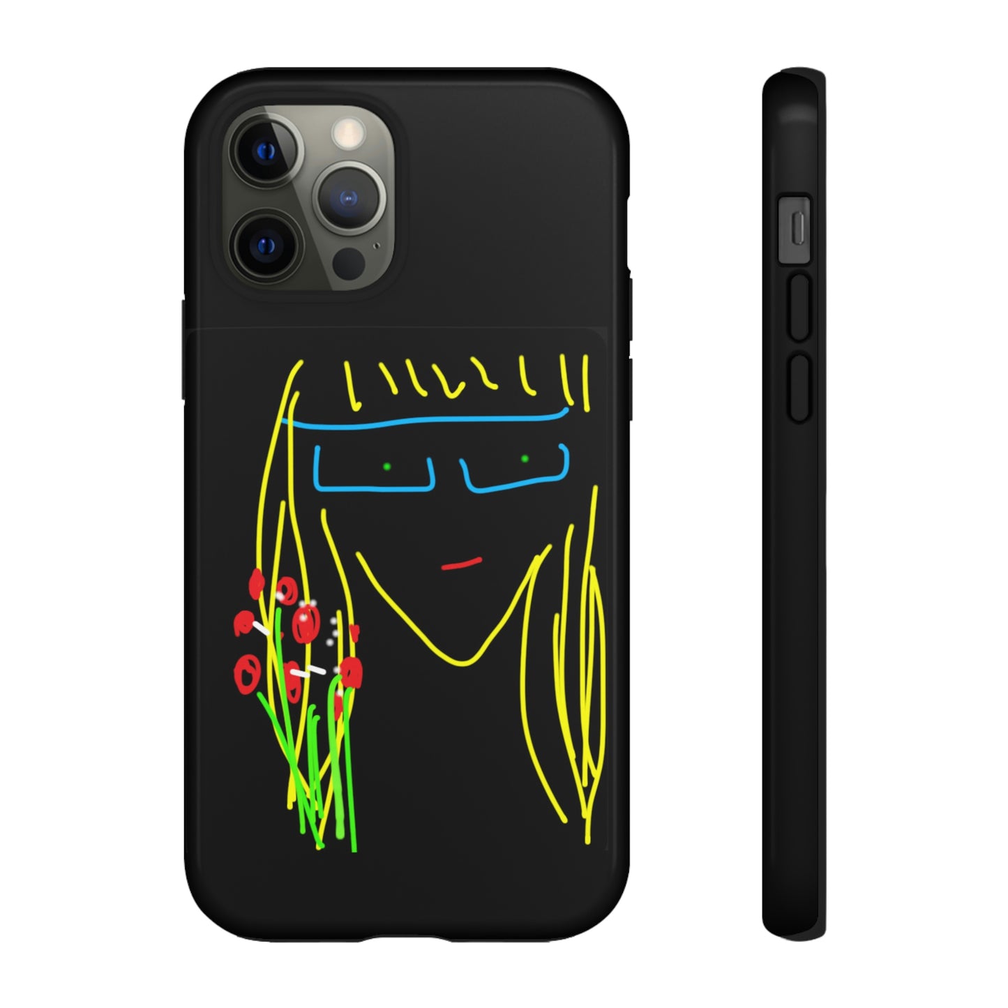 Blonde Babe with Red Flowers- Tough Cases- 41 Phone Styles