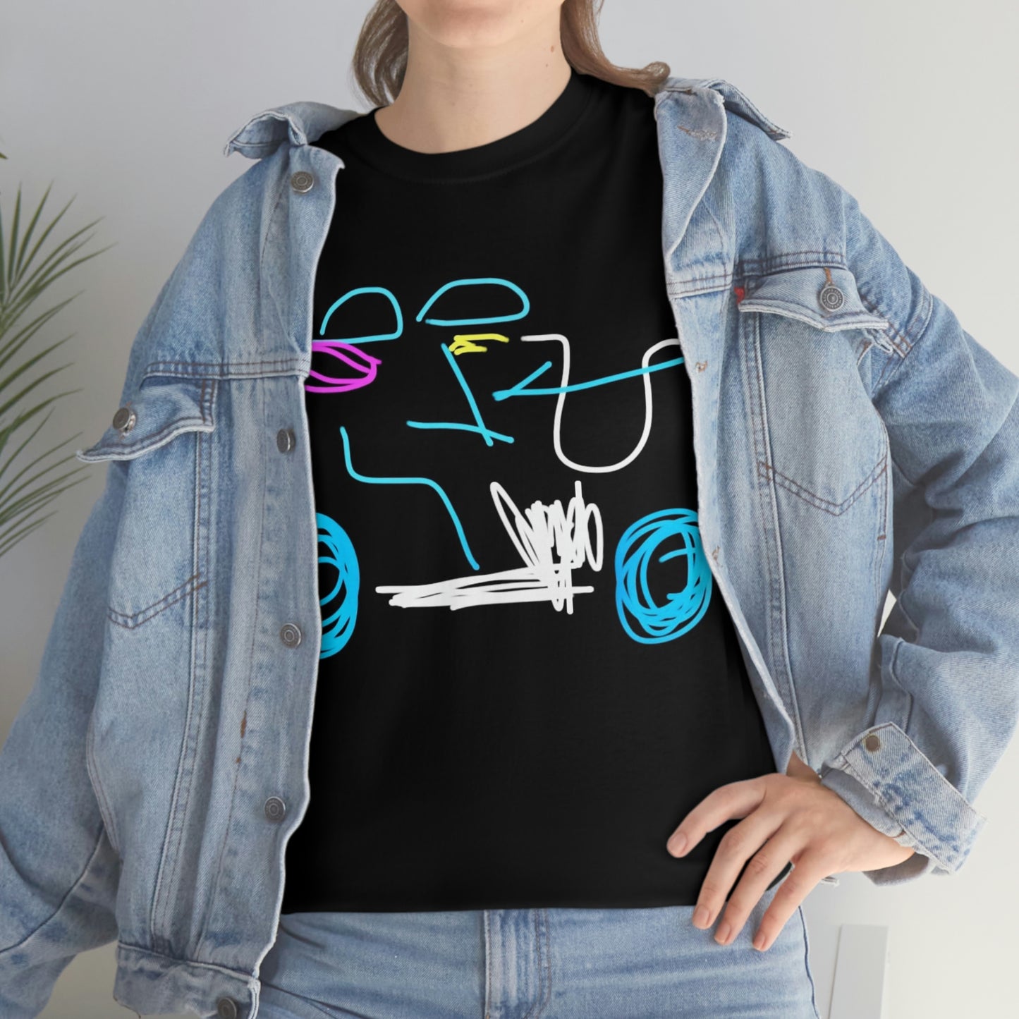 Brunette Biker Babe- Unisex Heavy Cotton Tee