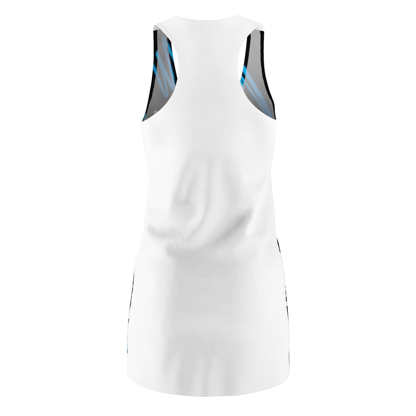 July 4th- Star Field- Women's Cut & Sew Racerback Dress (AOP)- Black and White