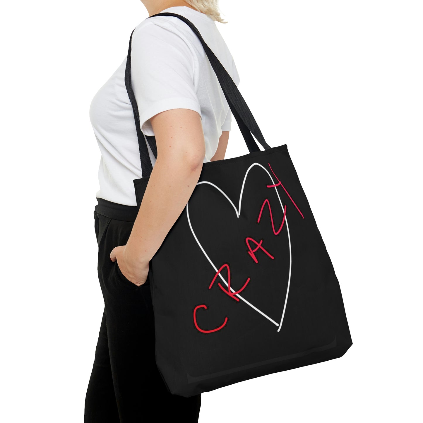 Crazy Heart- Tote Bag (AOP)- Black